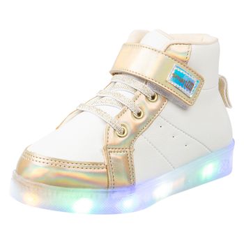 Zapatos tipo botín Sneaker con luces para niña pequeña