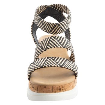 Sandalias Raffia Sandi con plataforma tipo cuña para mujer