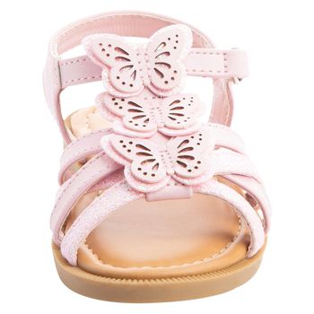 Sandalias planas con diseño de mariposa para niña pequeña