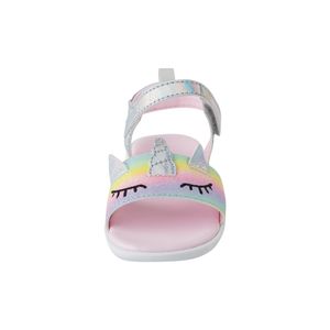 Sandalias planas con diseño de unicornio para niña pequeña