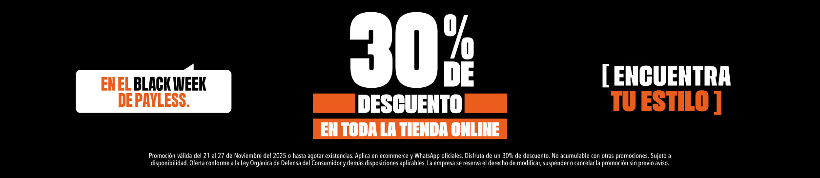 30% de descuento en toda la tienda